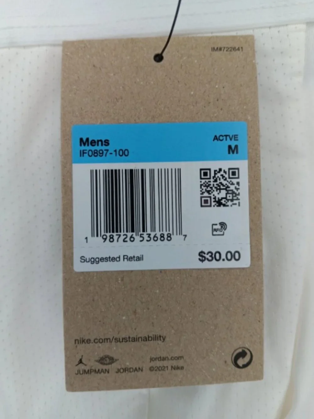 Jordan Sport Essentials Dri-FIT Shorts Men Medium White If0897-100 NWT
